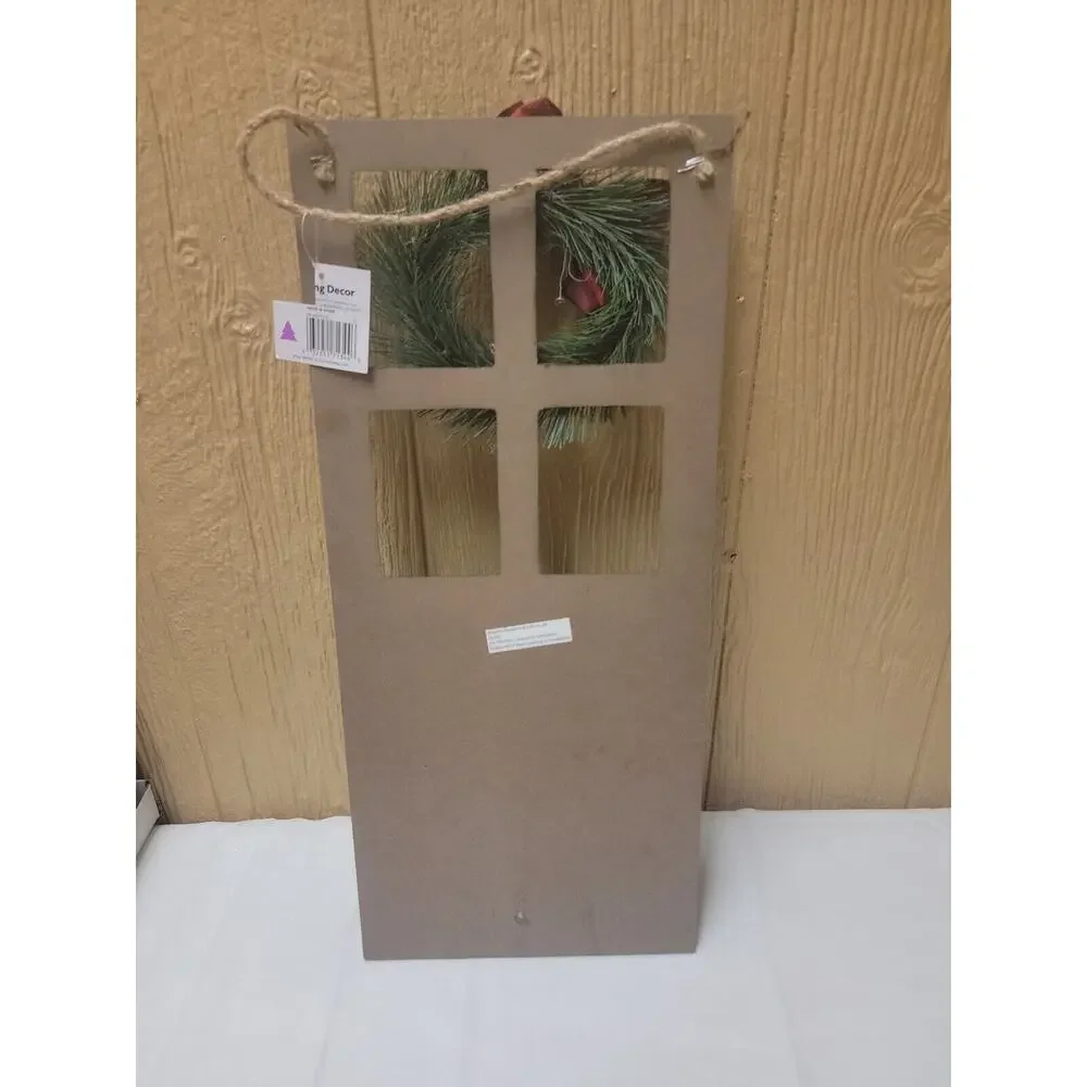 Wooden Christmas Door with Wreath Hanging Door Decor 20
